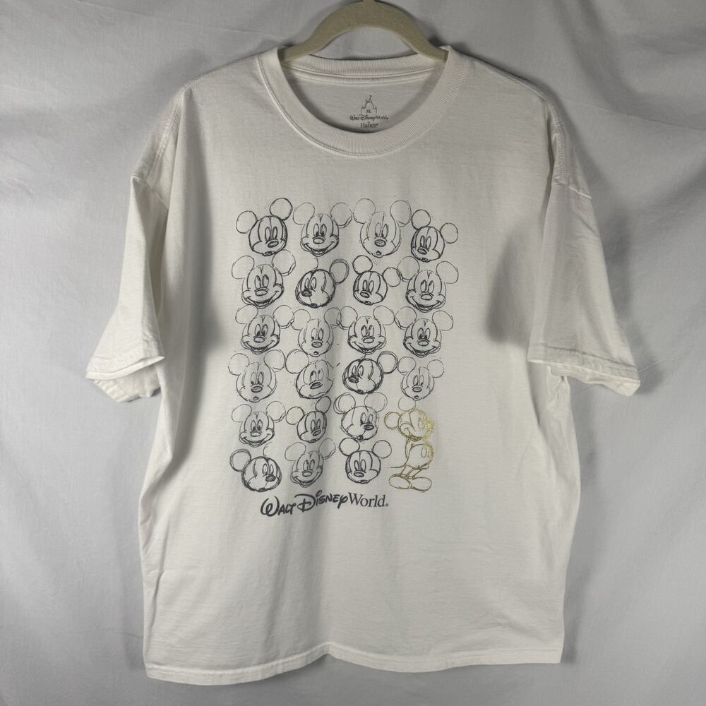 Vintage Mickey Mouse White XL T-shirt Walt Disney World Size Extra Large, Y2K